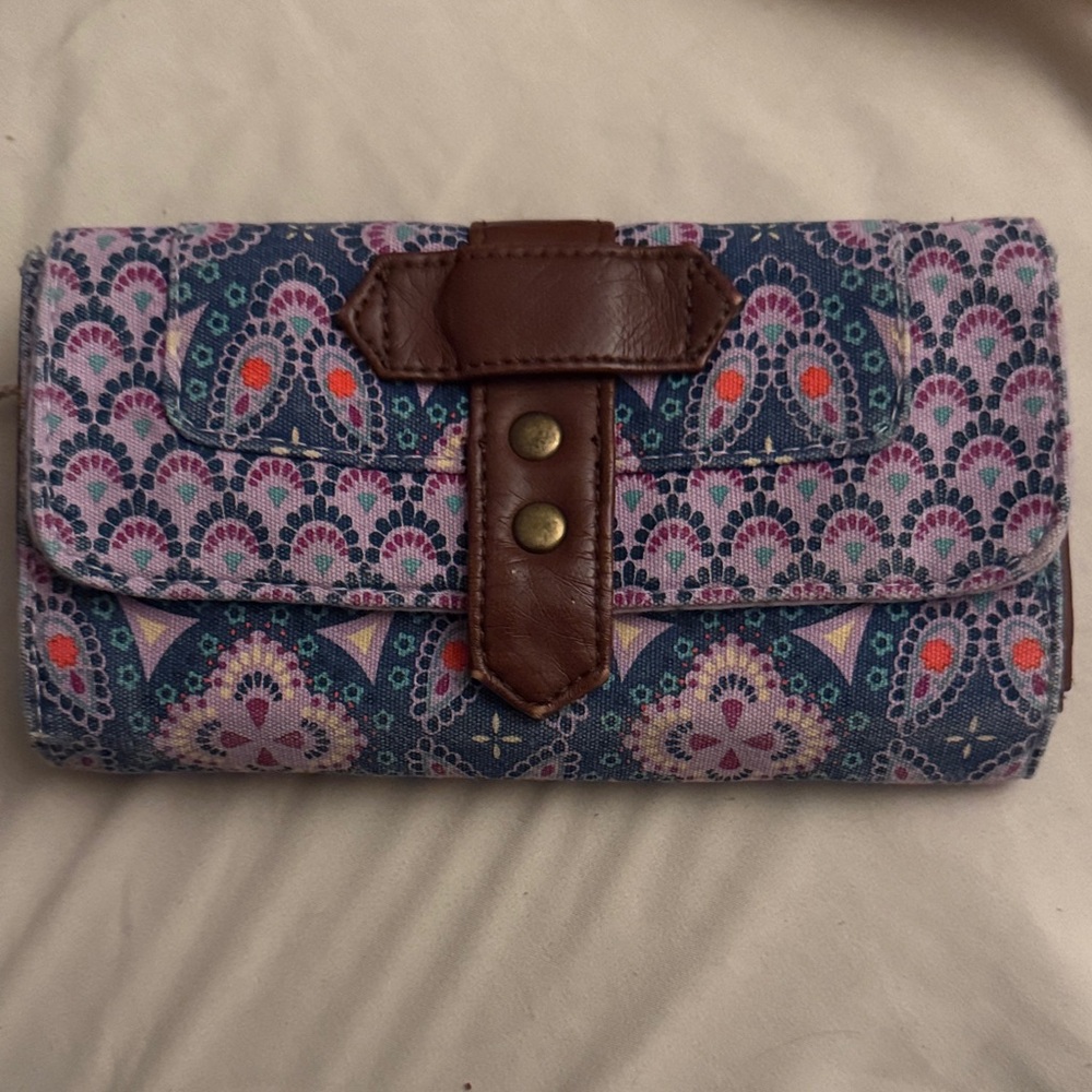 Mossimo Supply Co. Blue and Pink Patterned Wallet